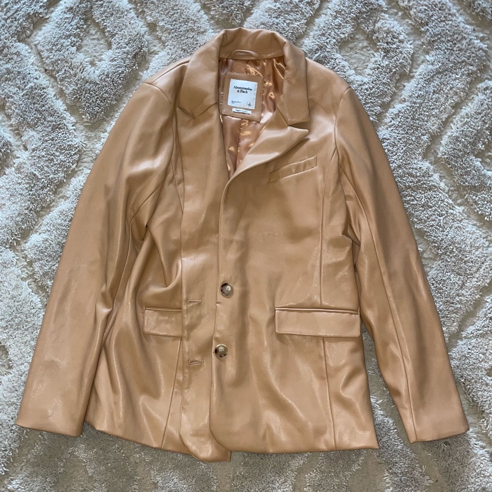 Abercrombie large vegan leather blazer